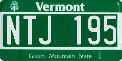 VT license plate NTJ195