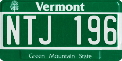 VT license plate NTJ196