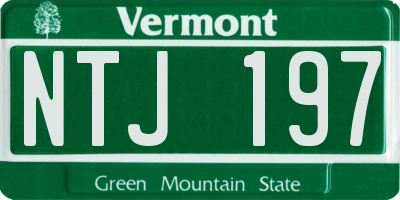 VT license plate NTJ197