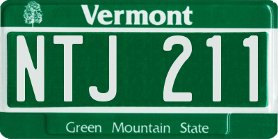 VT license plate NTJ211