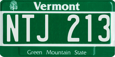 VT license plate NTJ213