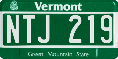 VT license plate NTJ219