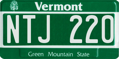 VT license plate NTJ220