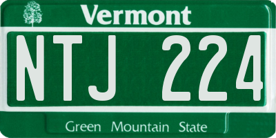 VT license plate NTJ224