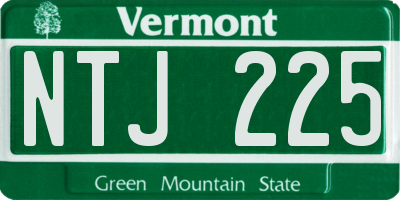VT license plate NTJ225