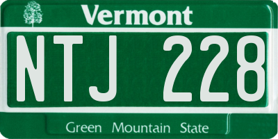 VT license plate NTJ228
