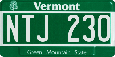 VT license plate NTJ230