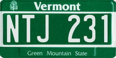 VT license plate NTJ231