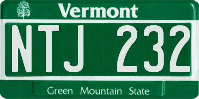 VT license plate NTJ232
