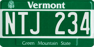 VT license plate NTJ234