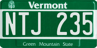 VT license plate NTJ235