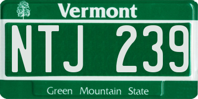 VT license plate NTJ239