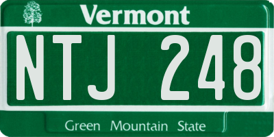 VT license plate NTJ248