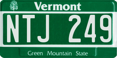 VT license plate NTJ249
