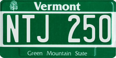 VT license plate NTJ250