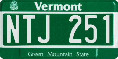 VT license plate NTJ251