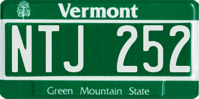 VT license plate NTJ252