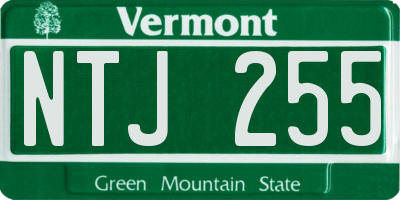 VT license plate NTJ255