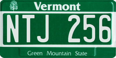 VT license plate NTJ256