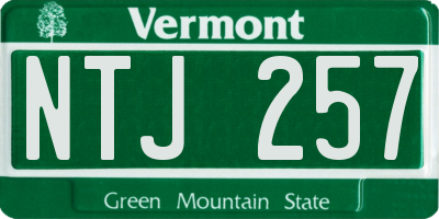 VT license plate NTJ257