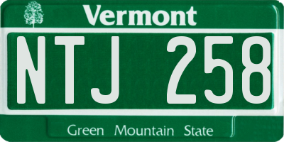 VT license plate NTJ258