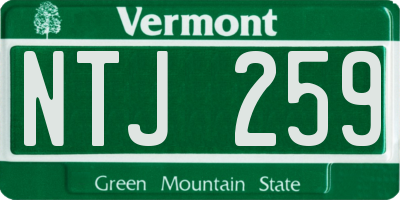 VT license plate NTJ259