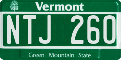 VT license plate NTJ260