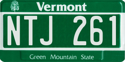 VT license plate NTJ261