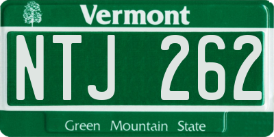 VT license plate NTJ262