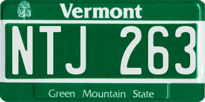 VT license plate NTJ263