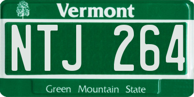 VT license plate NTJ264