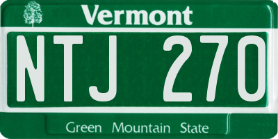 VT license plate NTJ270