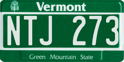 VT license plate NTJ273