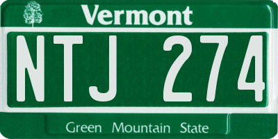 VT license plate NTJ274