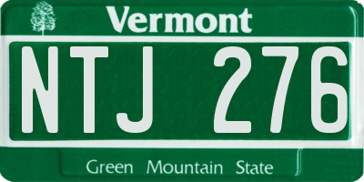 VT license plate NTJ276