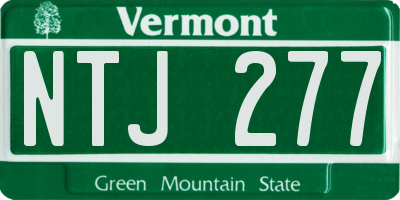 VT license plate NTJ277