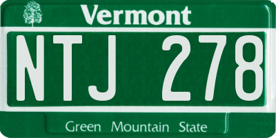 VT license plate NTJ278