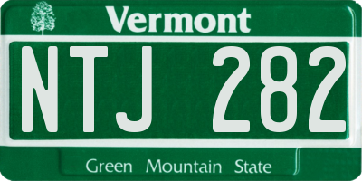 VT license plate NTJ282