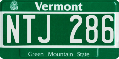 VT license plate NTJ286