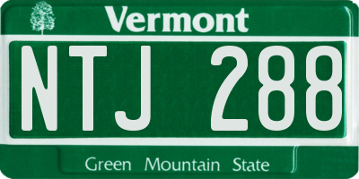VT license plate NTJ288