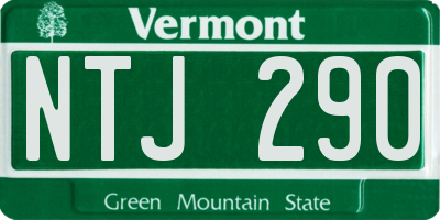 VT license plate NTJ290