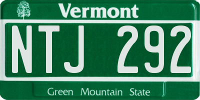 VT license plate NTJ292