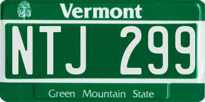 VT license plate NTJ299