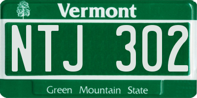 VT license plate NTJ302