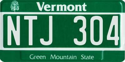VT license plate NTJ304