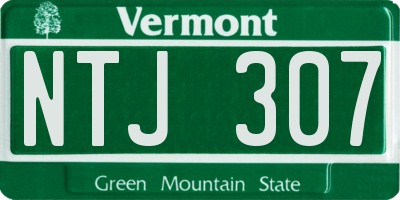 VT license plate NTJ307