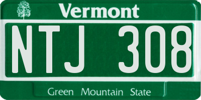VT license plate NTJ308