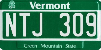 VT license plate NTJ309