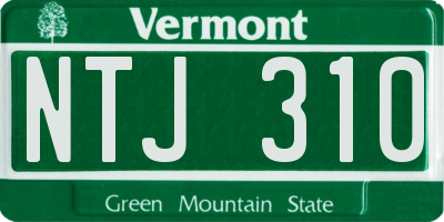 VT license plate NTJ310