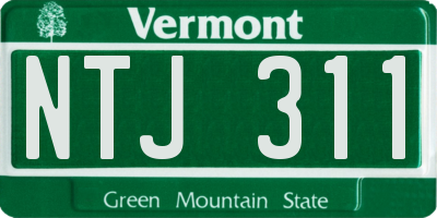 VT license plate NTJ311